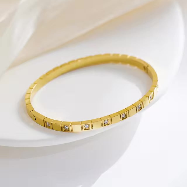 Minimalist White Filled Bangle
