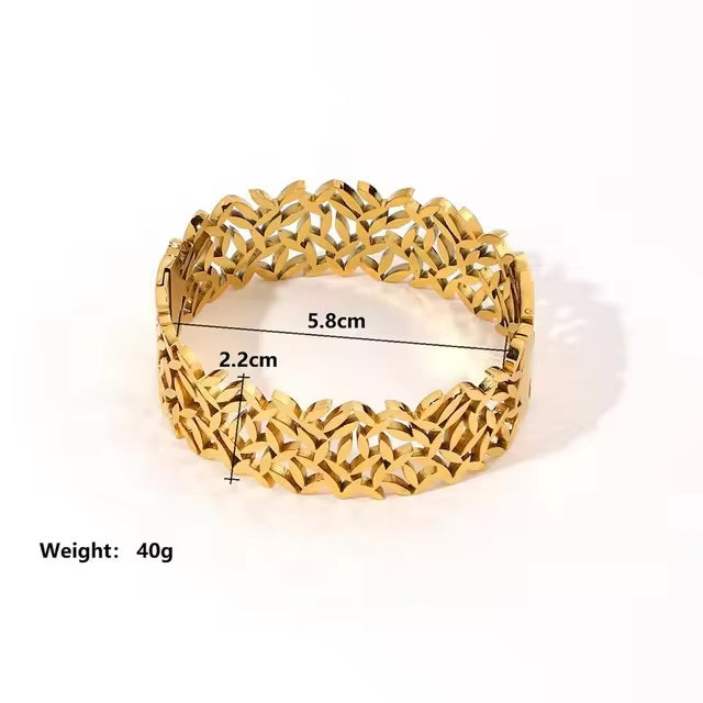 Leaf Wide Bangle