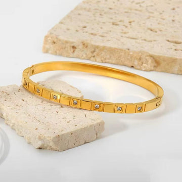 Minimalist White Filled Bangle